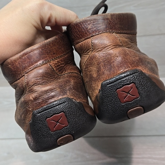 Twisted X Men\'s High Top Brown Leather Shoes Moc Driving Boots Sz 9M main image 11